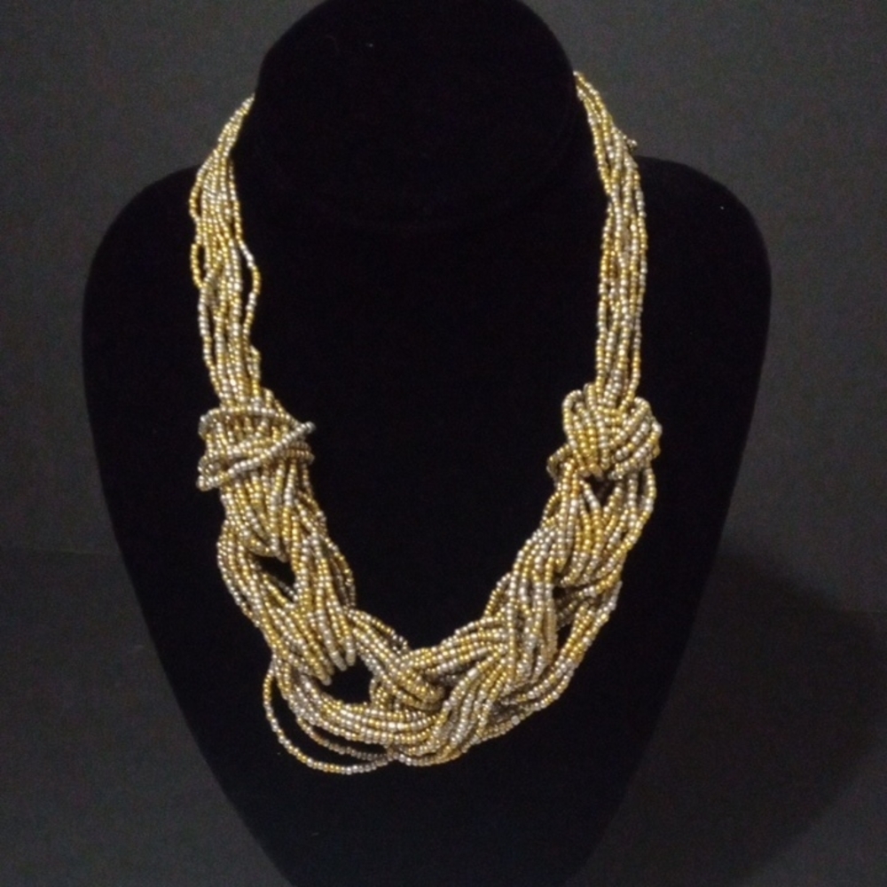Paparazzi Twisted Gold and Silver Necklace